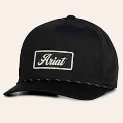 Ariat Mens Cap Snap Back Rubber Patch Black