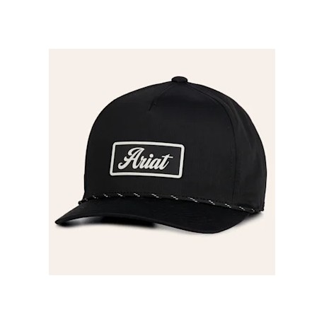 Ariat Mens Cap Snap Back Rubber Patch Black