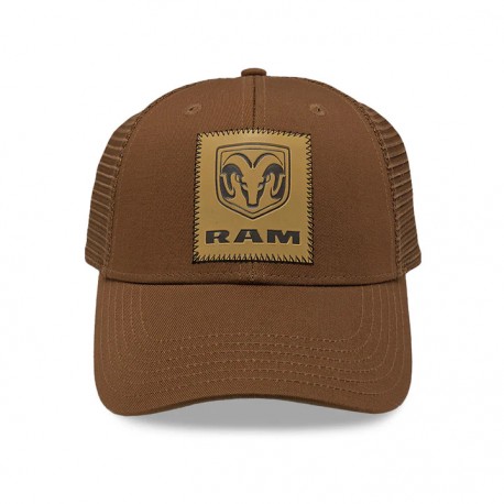 RAM BROWN LEATHER PATCH Ball Cap