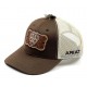 Ariat Ladies Cap Snap Back Faux Leather Floral Logo Brown