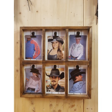 6 pics wood frame
