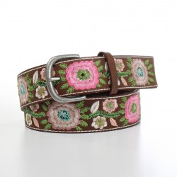 Ariat Flora Embroidered Brown Ladies Belt