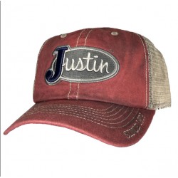 Justin Mens Logo Embroidery Red
