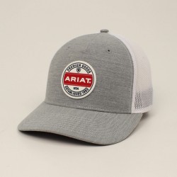 Ariat Mens Snap Back R112 Logo Rubber Patch Grey