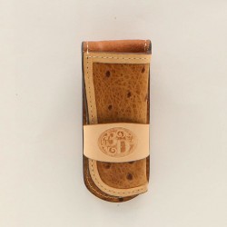 3D Leather Knife Sheath Ostrich Brown