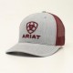 Ariat Mens Ball Cap R112 Grey Embroidery Burgundy